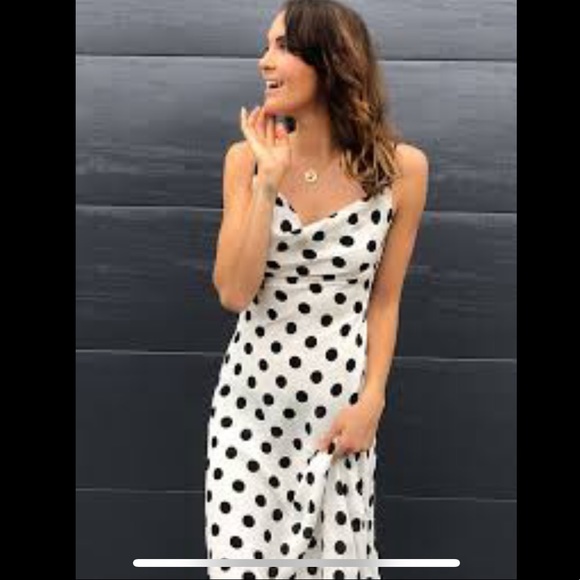 hansen gretel milena silk dress black spot M New - Picture 5 of 8